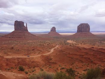 Scenic view of desert against sky