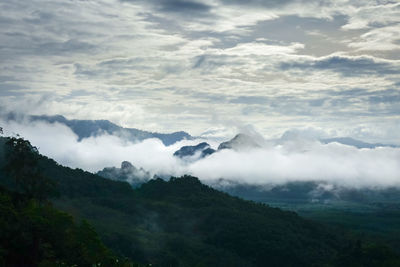 Scenic view of mountains against sky