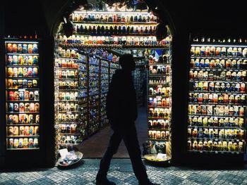 Market stall for sale at night