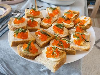 Close-up of food on table