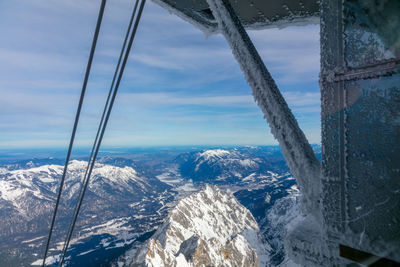 Scenic view of sea against sky during winter