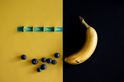 High angle view of fruits on table