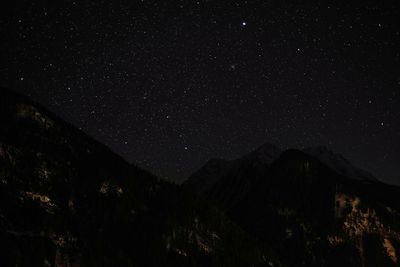 Low angle view of star field against sky at night