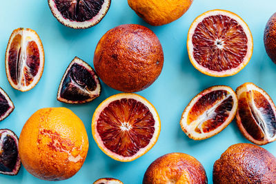 High angle view of fruits on table