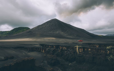 Scenic view of land against sky