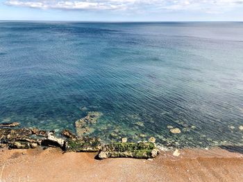 High angle view of sea against sky