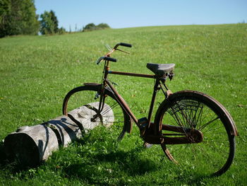 Bicycle on field