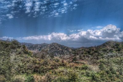 Scenic view of mountains against sky