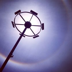 Low angle view of street light against sky