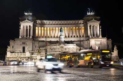 City lit up at night