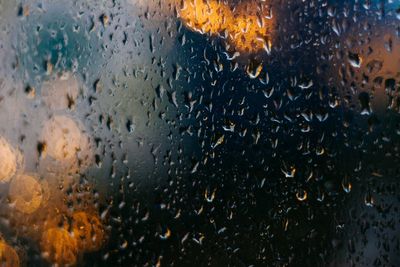 Close-up of wet window