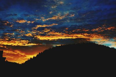 Scenic view of dramatic sky during sunset