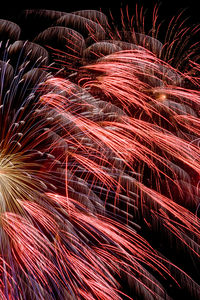 Abstract image of firework display at night