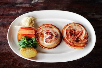 Close-up of food on table