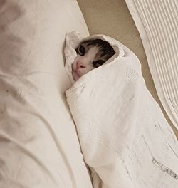 Cute baby girl in bed