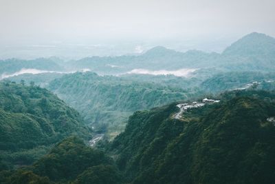 High angle view of landscape against sky