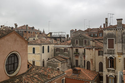 Residential district against sky