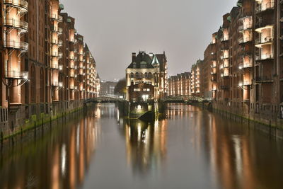 Reflection of buildings in city