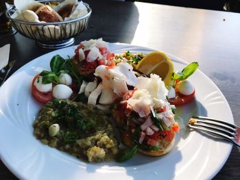 Close-up of food served in plate