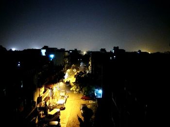 View of illuminated cityscape at night