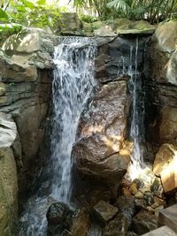 Scenic view of waterfall