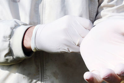 High angle view of man wearing hat