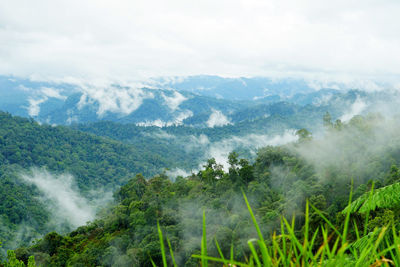 Scenic view of mountains against sky