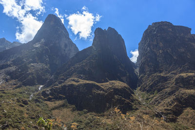 Scenic view of rocky mountains against sky