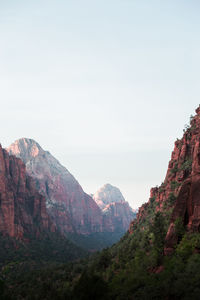 Scenic view of mountains against clear sky