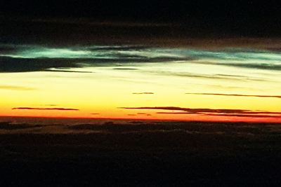 Scenic view of silhouette landscape against sky during sunset