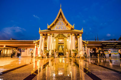 View of illuminated building at night