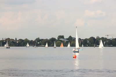 Boats in sea