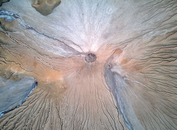 High angle view of rock formation in water