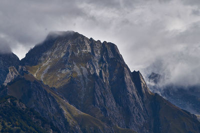 Panoramic view of mountain range against sky