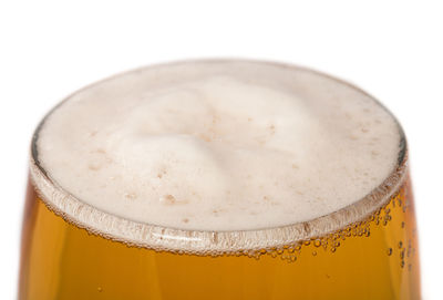 Close-up of beer glass