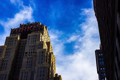 Low angle view of buildings against sky