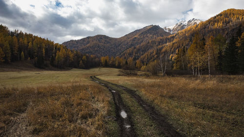 Scenic view of mountains against sky