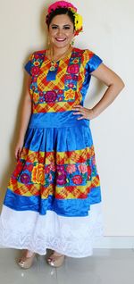 Portrait of beautiful woman wearing traditional clothing while standing against wall