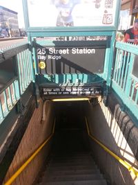 Staircase leading to built structure