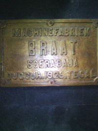 Close-up of text on metal