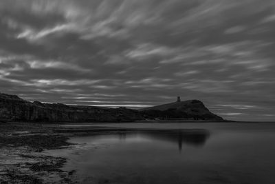 View of lake against cloudy sky