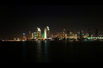 Illuminated city at night