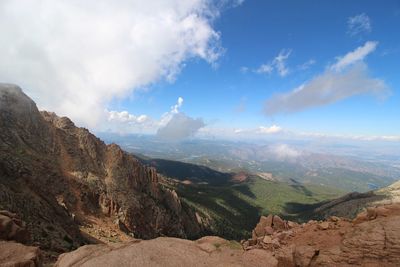 Panoramic view of landscape against cloudy sky
