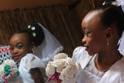 Portrait of mother and daughter