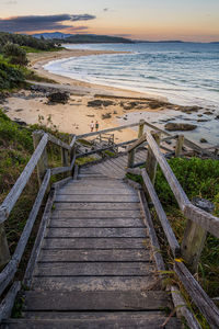 High angle view of pier in sea