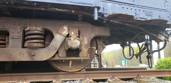 Abandoned train on railroad track