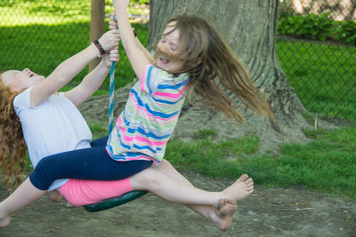 Action on the tree swing