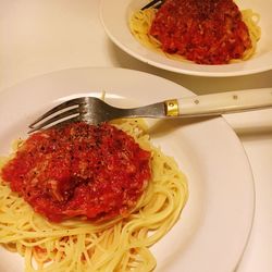 Close-up of served food