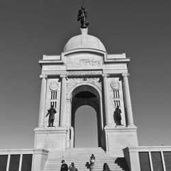 Low angle view of historical building against clear sky