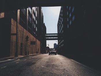 Empty road in city